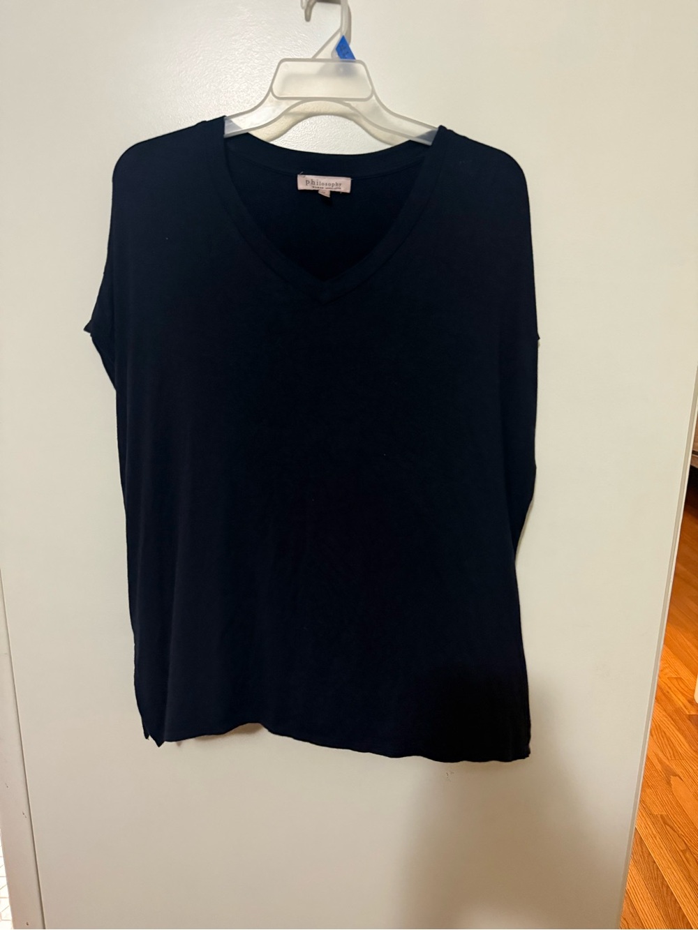 Philosophy Relaxed Black V-Neck Short Sleeve Tee